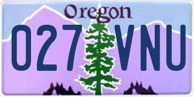 OR license plate 027VNU