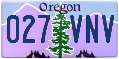 OR license plate 027VNV
