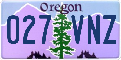 OR license plate 027VNZ