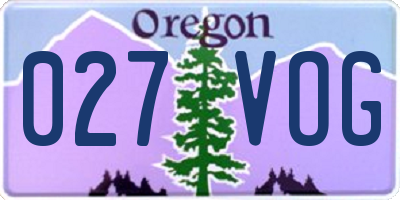 OR license plate 027VOG