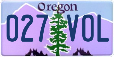 OR license plate 027VOL