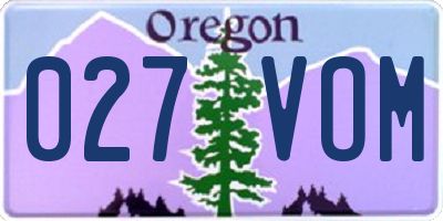 OR license plate 027VOM