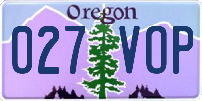 OR license plate 027VOP