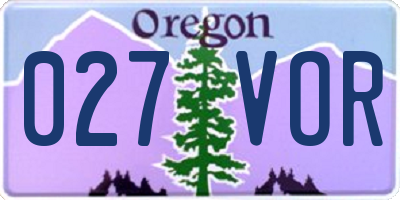 OR license plate 027VOR