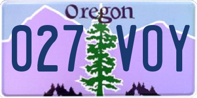 OR license plate 027VOY