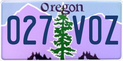OR license plate 027VOZ