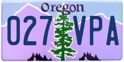 OR license plate 027VPA