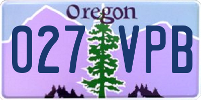 OR license plate 027VPB
