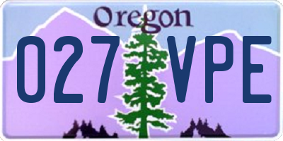 OR license plate 027VPE