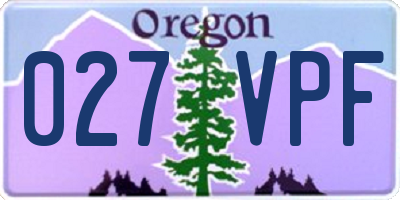 OR license plate 027VPF