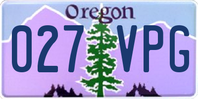 OR license plate 027VPG