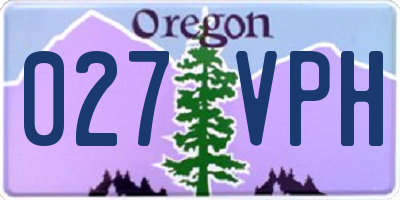 OR license plate 027VPH