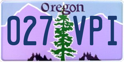 OR license plate 027VPI