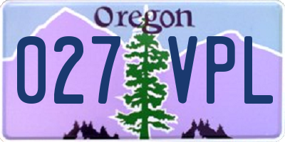 OR license plate 027VPL