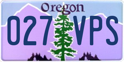 OR license plate 027VPS
