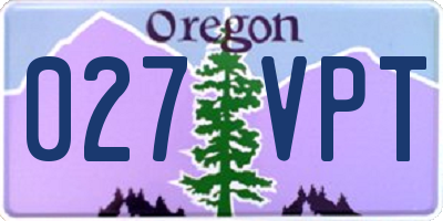 OR license plate 027VPT
