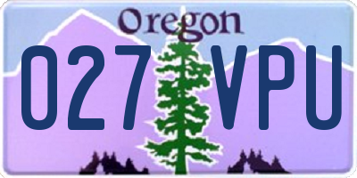 OR license plate 027VPU
