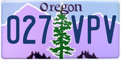 OR license plate 027VPV