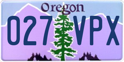 OR license plate 027VPX
