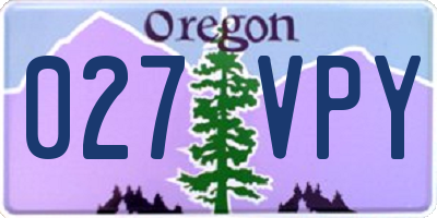 OR license plate 027VPY