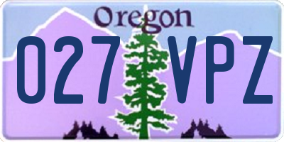 OR license plate 027VPZ