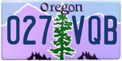 OR license plate 027VQB