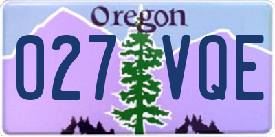 OR license plate 027VQE