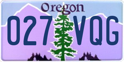 OR license plate 027VQG