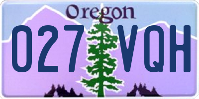 OR license plate 027VQH