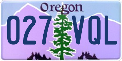 OR license plate 027VQL