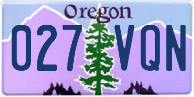 OR license plate 027VQN