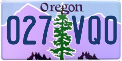 OR license plate 027VQO