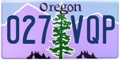 OR license plate 027VQP