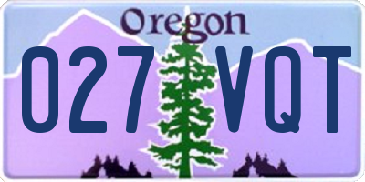 OR license plate 027VQT