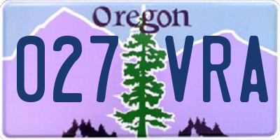 OR license plate 027VRA