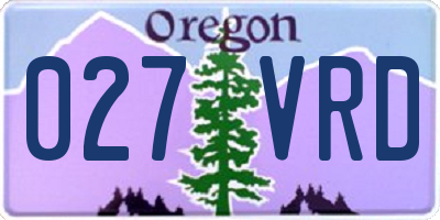 OR license plate 027VRD