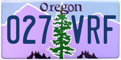 OR license plate 027VRF
