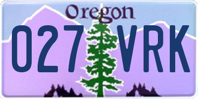 OR license plate 027VRK