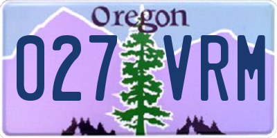 OR license plate 027VRM
