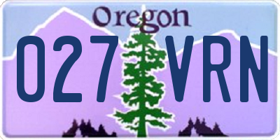 OR license plate 027VRN