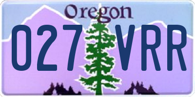 OR license plate 027VRR