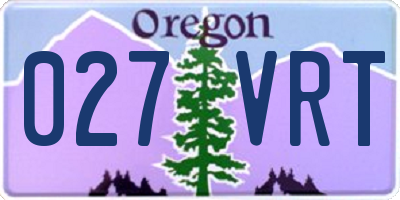 OR license plate 027VRT