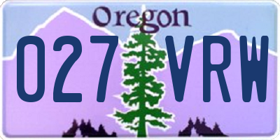 OR license plate 027VRW