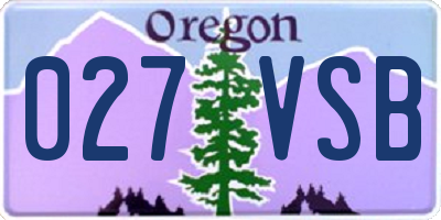 OR license plate 027VSB