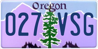 OR license plate 027VSG