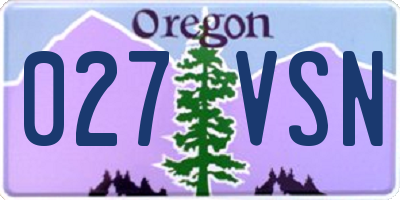 OR license plate 027VSN