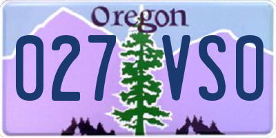 OR license plate 027VSO