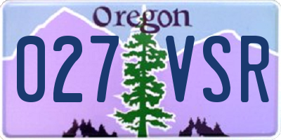OR license plate 027VSR