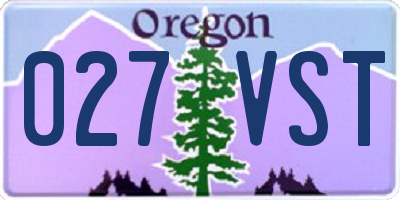 OR license plate 027VST