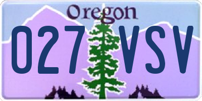 OR license plate 027VSV